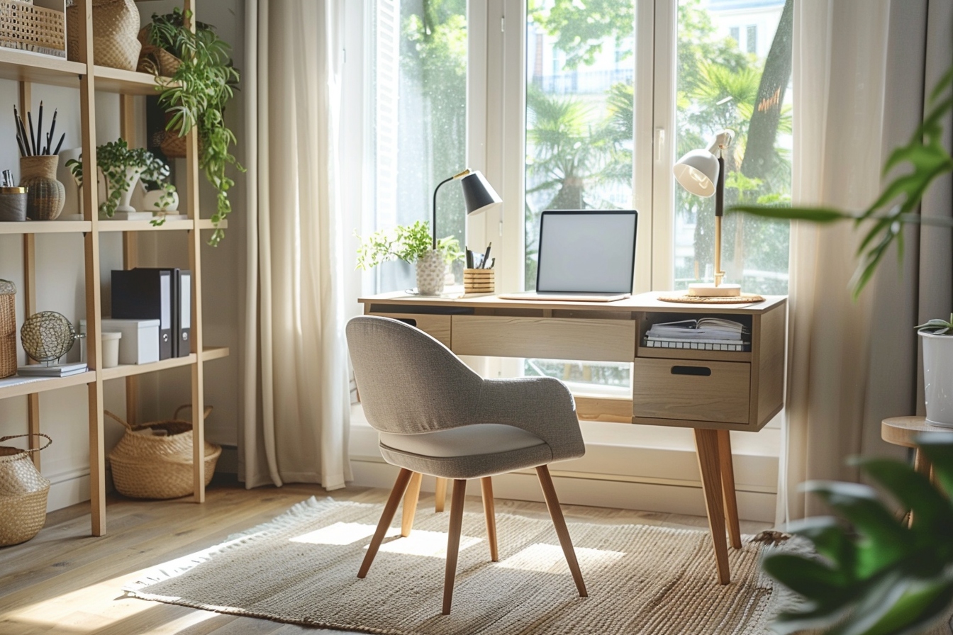 Aménagement d'un coin bureau fonctionnel et élégant dans un petit appartement à Créteil