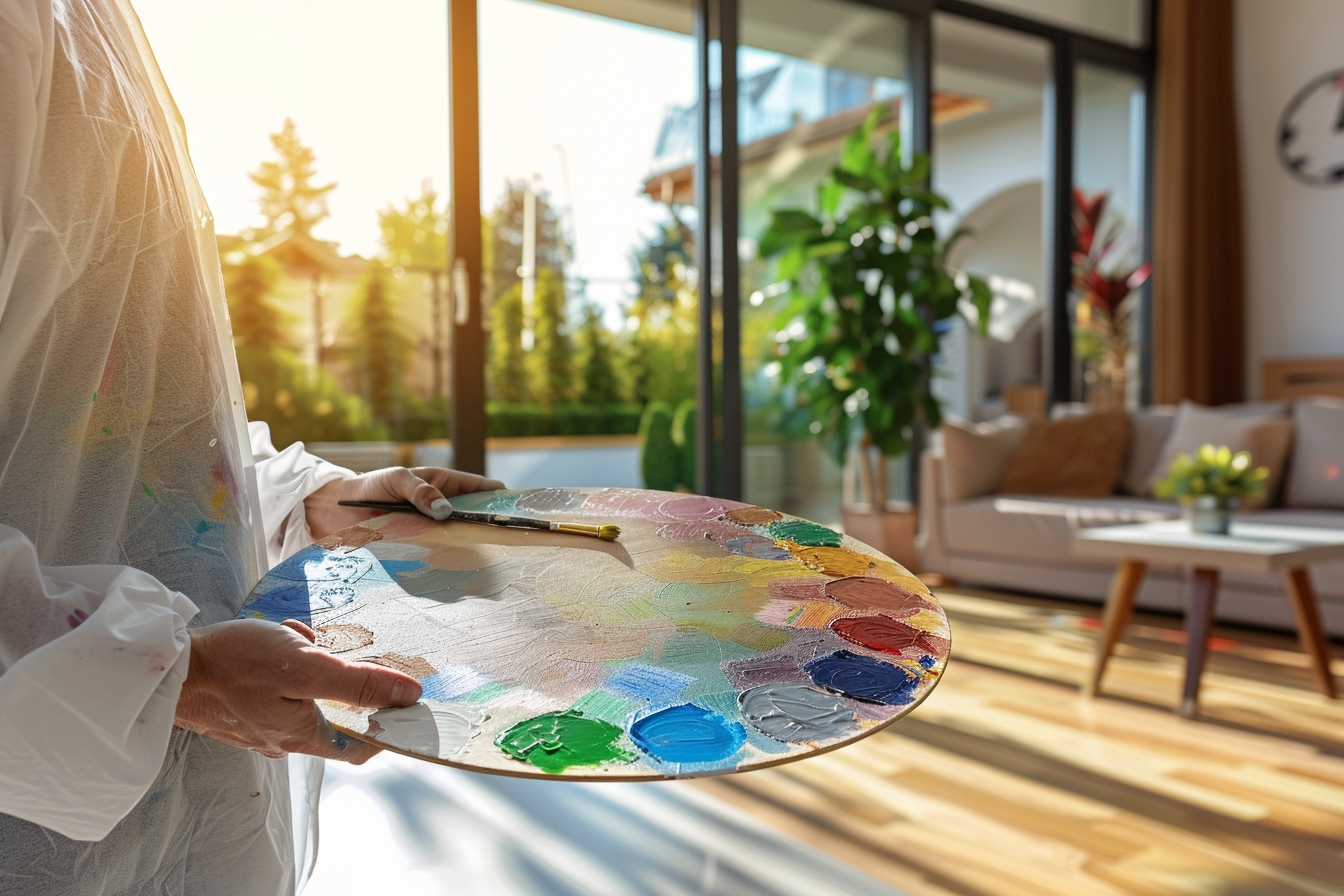 Vue magnifique d'une maison ouverte avec une harmonisation des couleurs de peinture pour créer une ambiance coordonnée et accueillante.